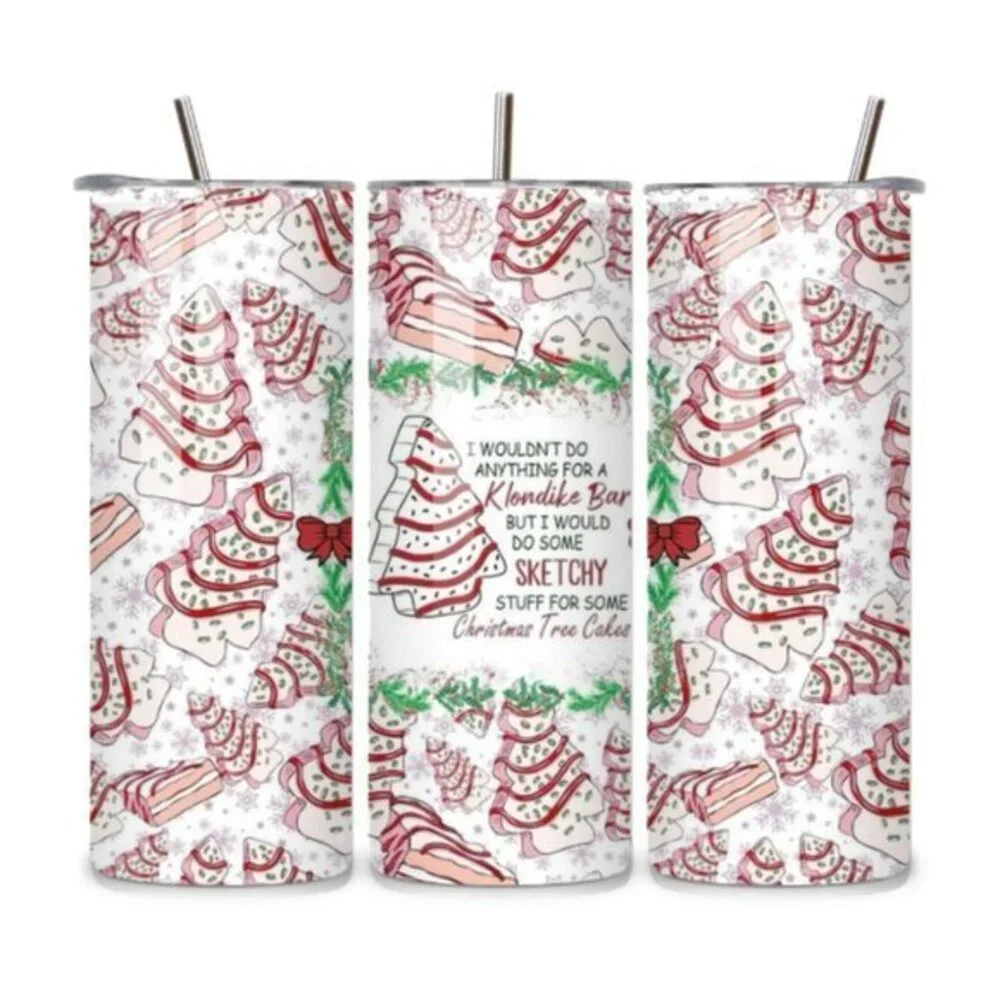 Christmas Tree Cake 20oz Stainless Steel Tumbler